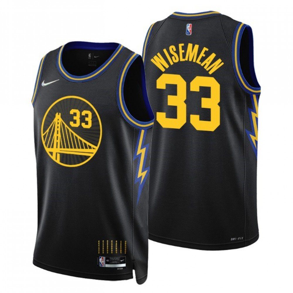 Men's Golden State Warriors James Wiseman #33 Black 2021/22 Swingman Jersey - City Edition-Pro Kit Vault | Brand New 26/27 Sports Jerseys